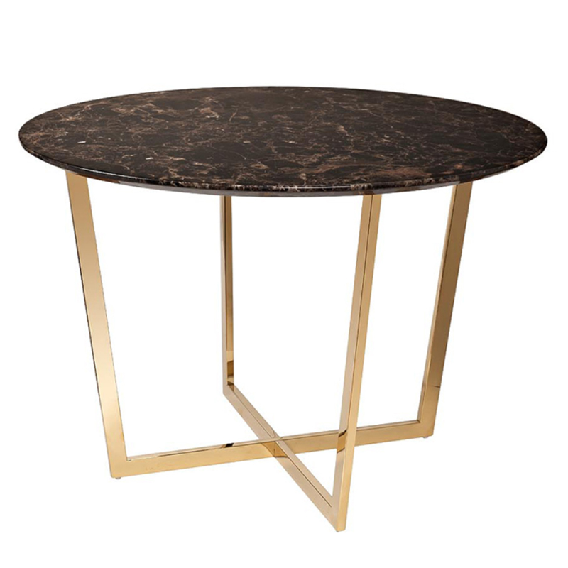 Обеденный стол Dining table Jacques round Brown Коричневый Золотой Обеденный стол Dining table Jacques round Brown Коричневый Золотой в Брянске | Loft Concept