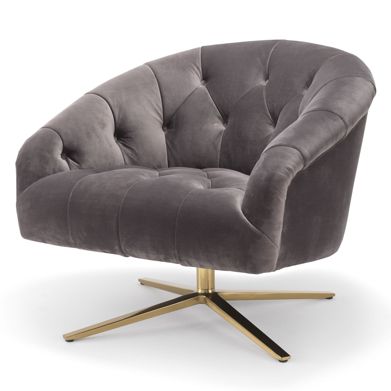 Кресло Eichholtz Swivel Chair Gardner Серый (Gray) Латунь Кресло Eichholtz Swivel Chair Gardner Серый (Gray) Латунь в Брянске | Loft Concept