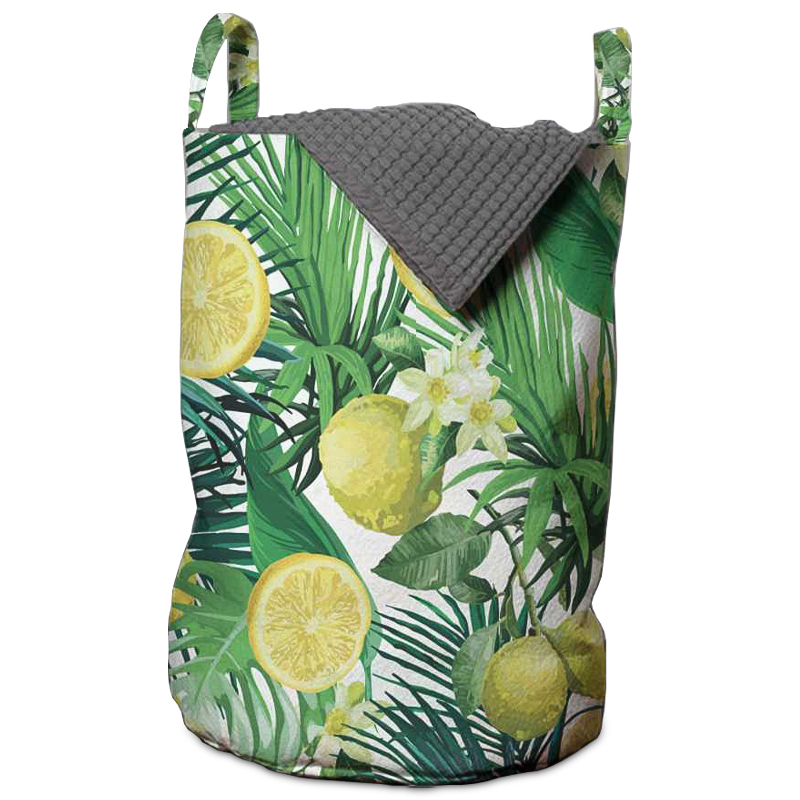 Корзина Tropical Lemons Basket Зеленый Белый Желтый Корзина Tropical Lemons Basket Зеленый Белый Желтый в Брянске | Loft Concept