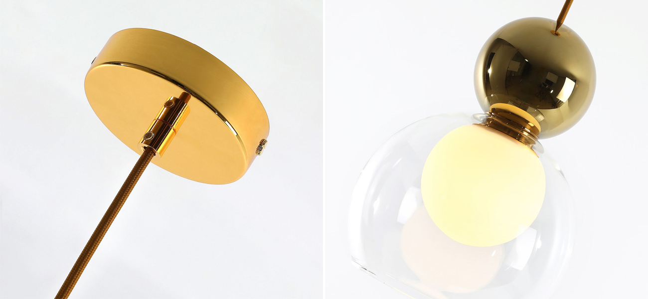 Подвесной светильник с двойным плафоном Flasky Gold Sphere - фото №1