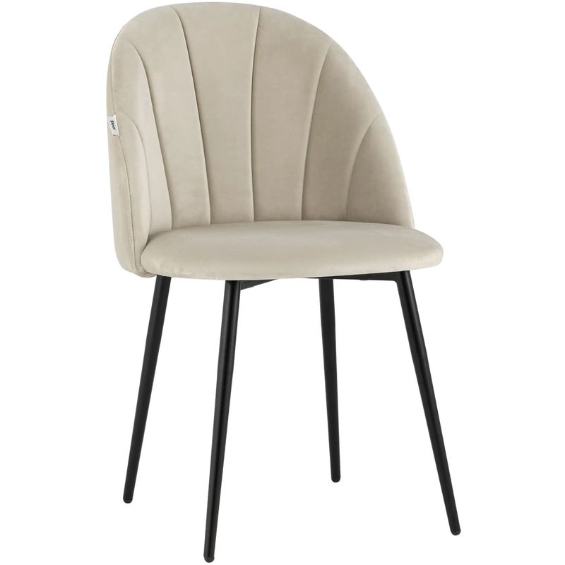 Стул Balsari S Chair Молочный Велюр Черные ножки Молочный Черный Стул Balsari S Chair Молочный Велюр Черные ножки Молочный Черный в Брянске | Loft Concept