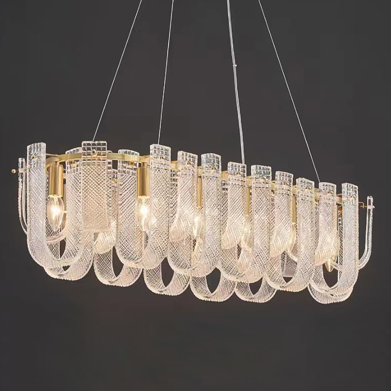 Линейная Люстра Prudence Textured Glass Chandelier A Золотой Прозрачное Стекло Линейная Люстра Prudence Textured Glass Chandelier A Золотой Прозрачное Стекло в Брянске | Loft Concept