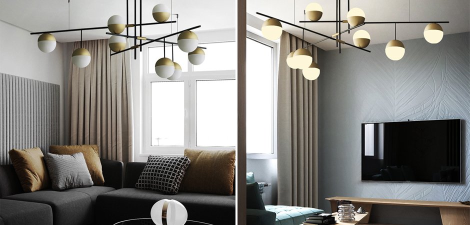 Люстра Balls white & brass 9 Люстра Balls white & brass 9 - Loft-Concept в Брянске