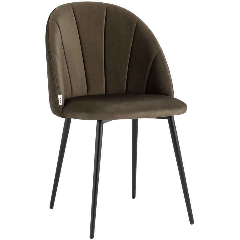 Стул Balsari S Chair Коричневый велюр Коричневый Черный Стул Balsari S Chair Коричневый велюр Коричневый Черный в Брянске | Loft Concept