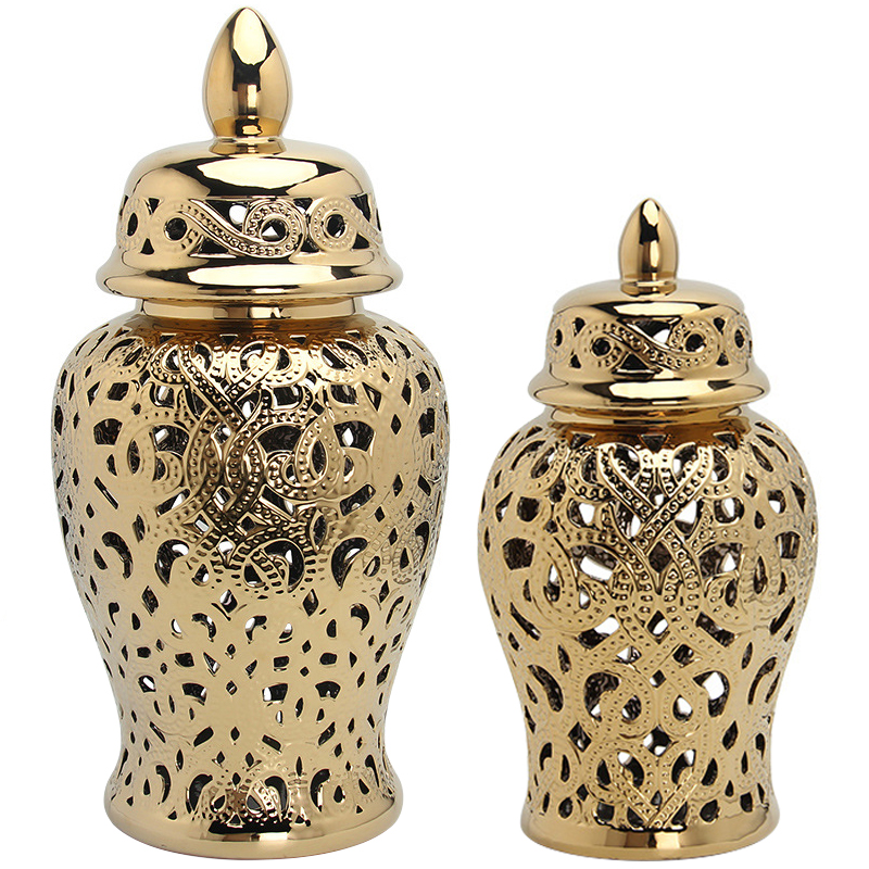 Ваза с крышкой Golden Interlacing Vase Золотой Ваза с крышкой Golden Interlacing Vase Золотой в Брянске | Loft Concept