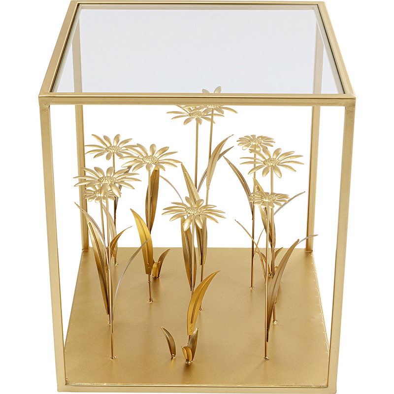 Приставной стол Golden Flowers Золотой Прозрачный Приставной стол Golden Flowers Золотой Прозрачный в Брянске | Loft Concept