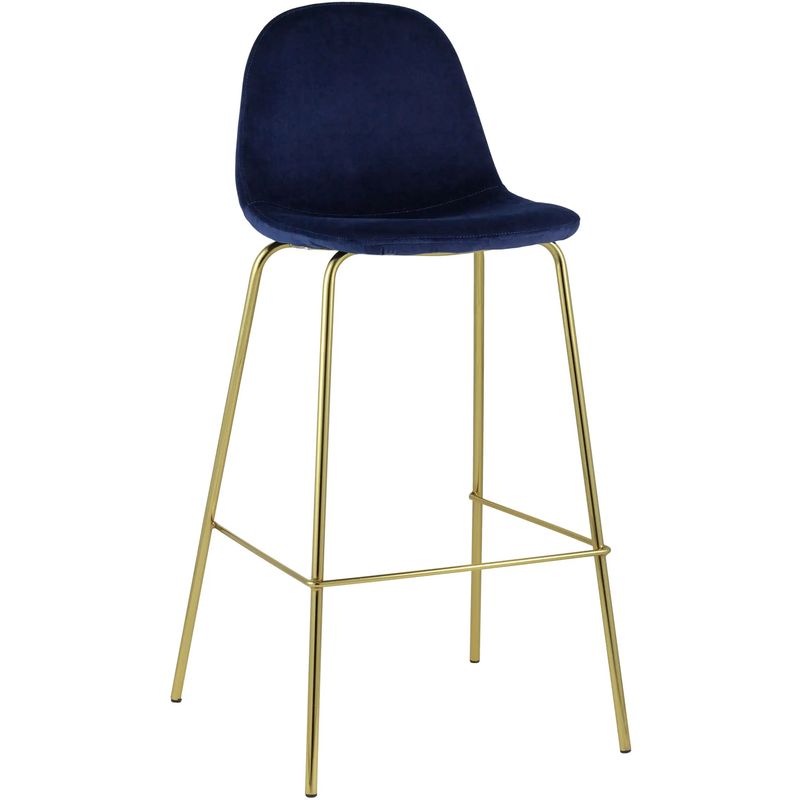 Барный Стул Archie Chair Синий Велюр Синий Золотой Барный Стул Archie Chair Синий Велюр Синий Золотой в Брянске | Loft Concept