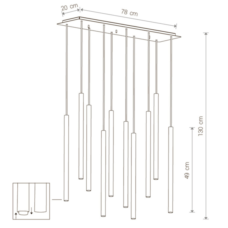 Светильник Trumpet Rectangle Black 10 плафонов Светильник Trumpet Rectangle Black 10 плафонов в Брянске