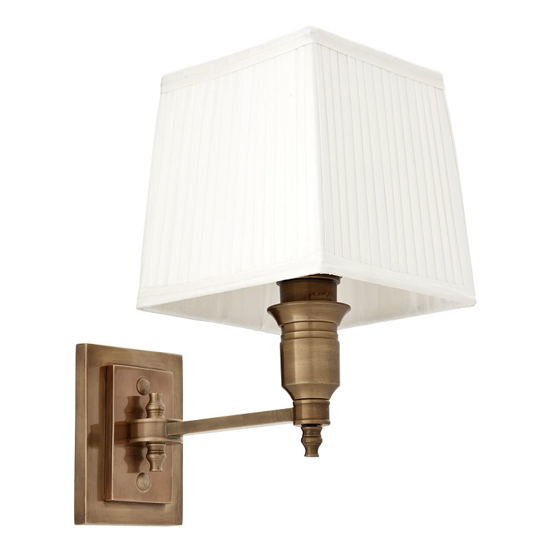 Бра Wall Lamp Lexington Single Brass+White Латунь Античная полированная Белый в Брянске | Loft Concept 
