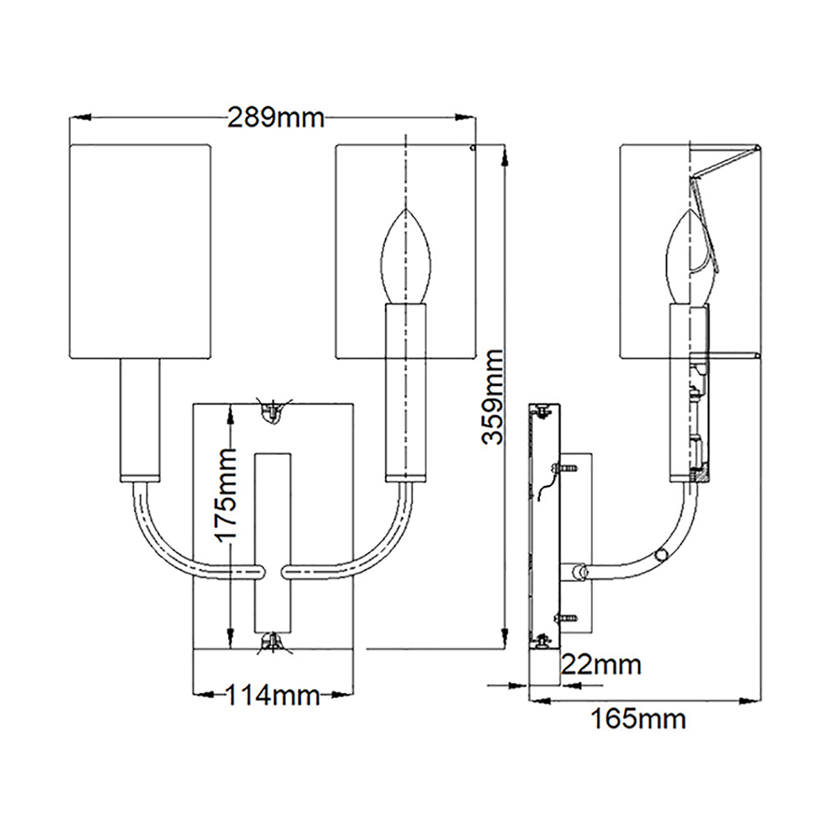 Бра с прямоугольным основанием и 2-мя белыми цилиндрическими льняными абажурами Feiss в Брянске