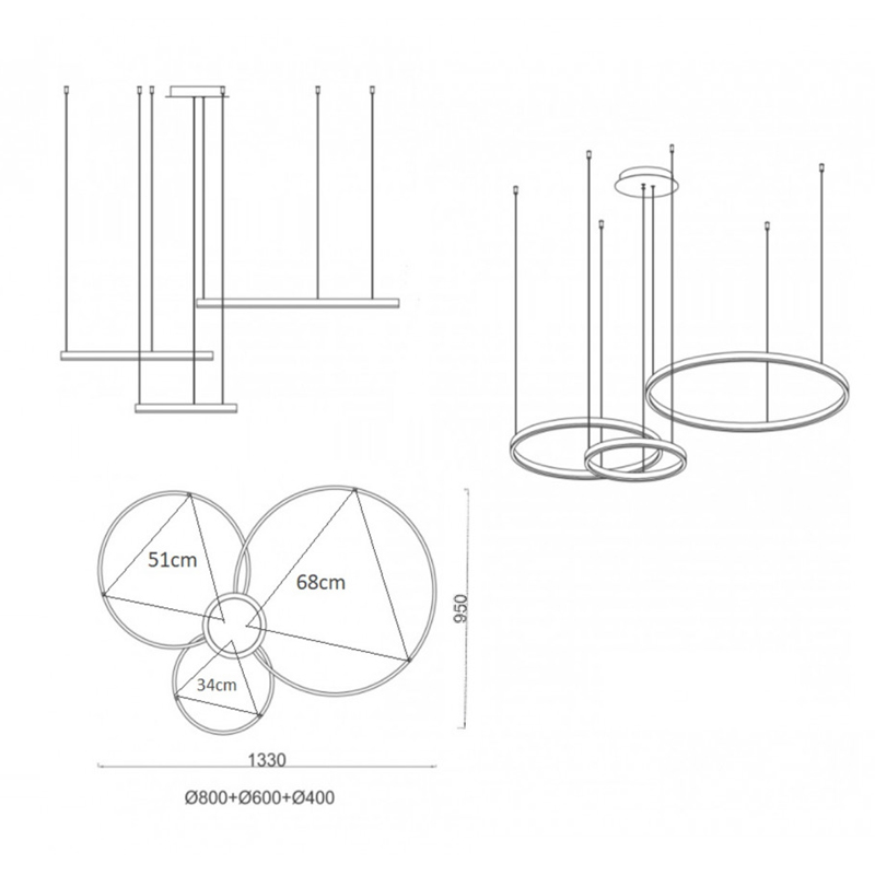 Люстра Crystal round chandelier 3 кольца Белый Люстра Crystal round chandelier 3 кольца Белый в Брянске