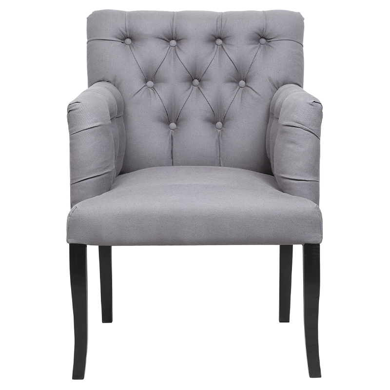 Кресло Addison Chic Armchair grey flax Серый Черный Кресло Addison Chic Armchair grey flax Серый Черный в Брянске | Loft Concept