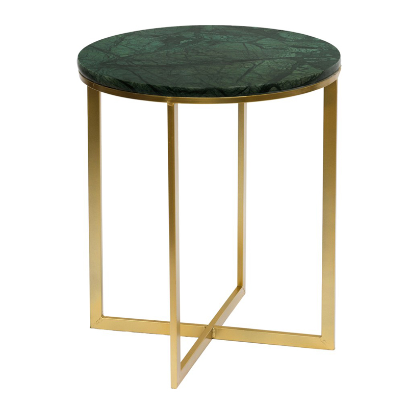 Приставной стол Round Table Marble green Золотой Малахит (зеленый) Приставной стол Round Table Marble green Золотой Малахит (зеленый) в Брянске | Loft Concept