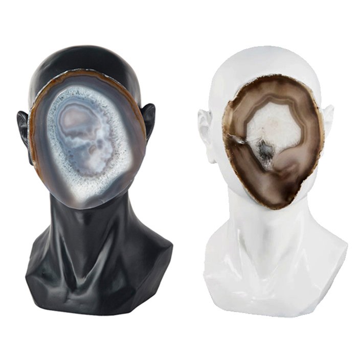 Статуэтка Agate Face Черный Белый Статуэтка Agate Face Черный Белый в Брянске | Loft Concept