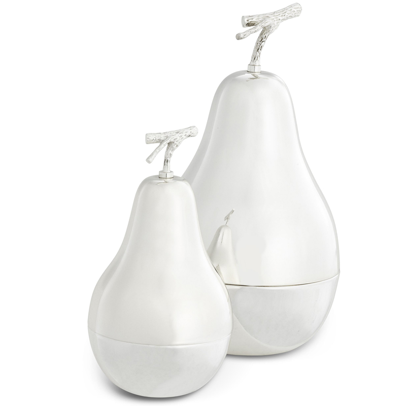Комплект шкатулок Eichholtz Box Pear Set of 2 Silver Серебряный Комплект шкатулок Eichholtz Box Pear Set of 2 Silver Серебряный в Брянске | Loft Concept