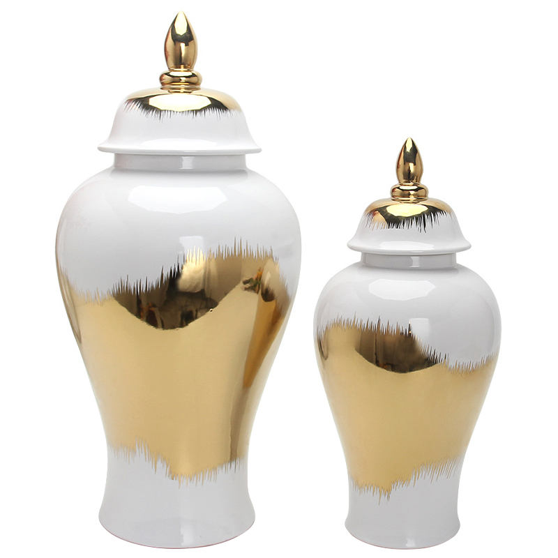 Ваза с крышкой White Gold Spot Vase Золотой Белый Ваза с крышкой White Gold Spot Vase Золотой Белый в Брянске | Loft Concept