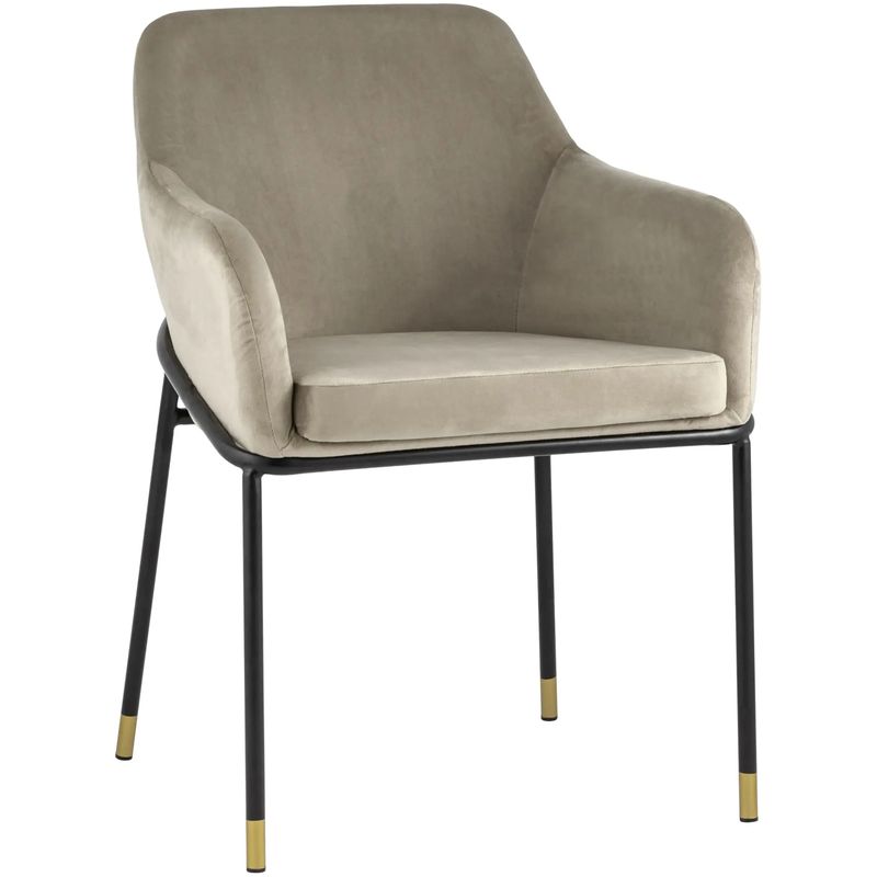 Стул Sandra Chair Велюр цвет Шампань Шампань Черный Стул Sandra Chair Велюр цвет Шампань Шампань Черный в Брянске | Loft Concept