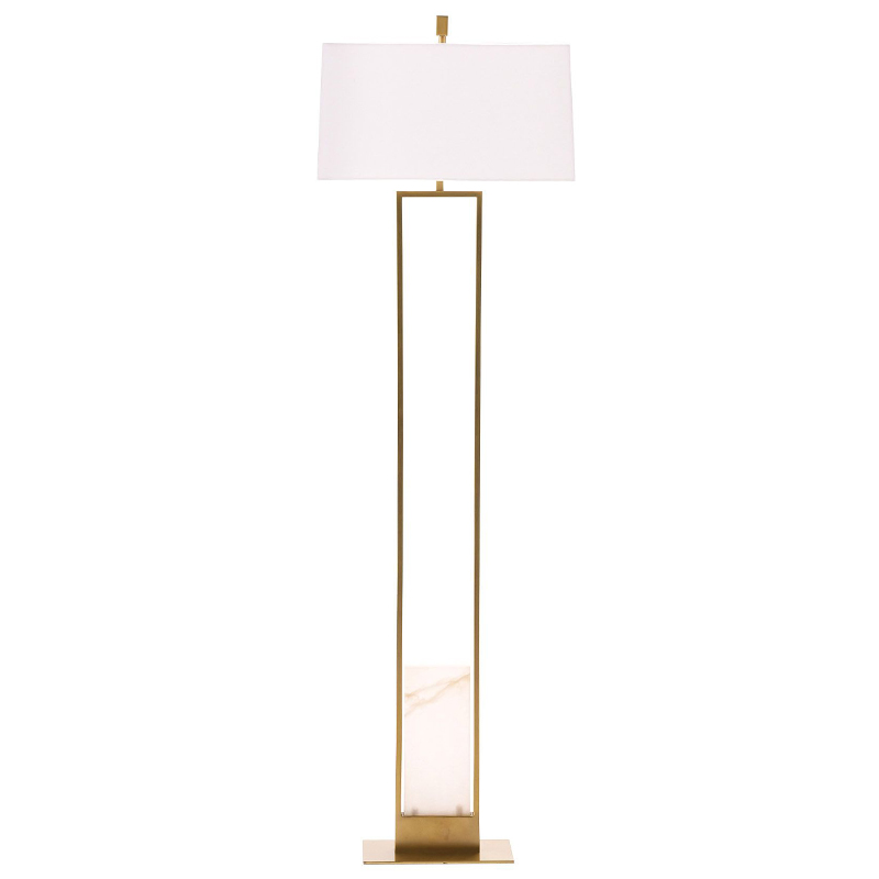 Торшер Arteriors MARKHAM FLOOR LAMP Brass Латунь Белый Торшер Arteriors MARKHAM FLOOR LAMP Brass Латунь Белый в Брянске | Loft Concept