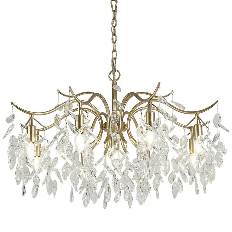 Люстра Hanging Crystal Leaves Chandelier 83 матовое золото Прозрачный (Transparent) Люстра Hanging Crystal Leaves Chandelier 83 матовое золото Прозрачный (Transparent) в Брянске | Loft Concept