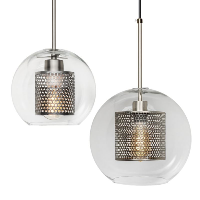 Perforated Vessel Pendant Lamp Nickel Ball Никель Прозрачное Стекло Perforated Vessel Pendant Lamp Nickel Ball Никель Прозрачное Стекло в Брянске | Loft Concept