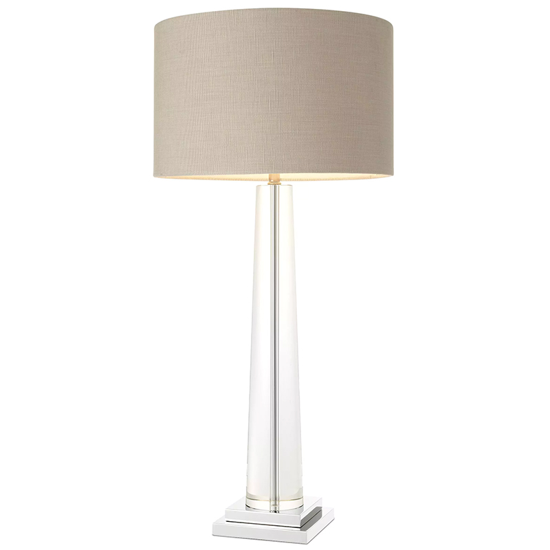 Настольная лампа Eichholtz Table Lamp Oasis Прозрачное Стекло Бежево-серый Никель Настольная лампа Eichholtz Table Lamp Oasis Прозрачное Стекло Бежево-серый Никель в Брянске | Loft Concept