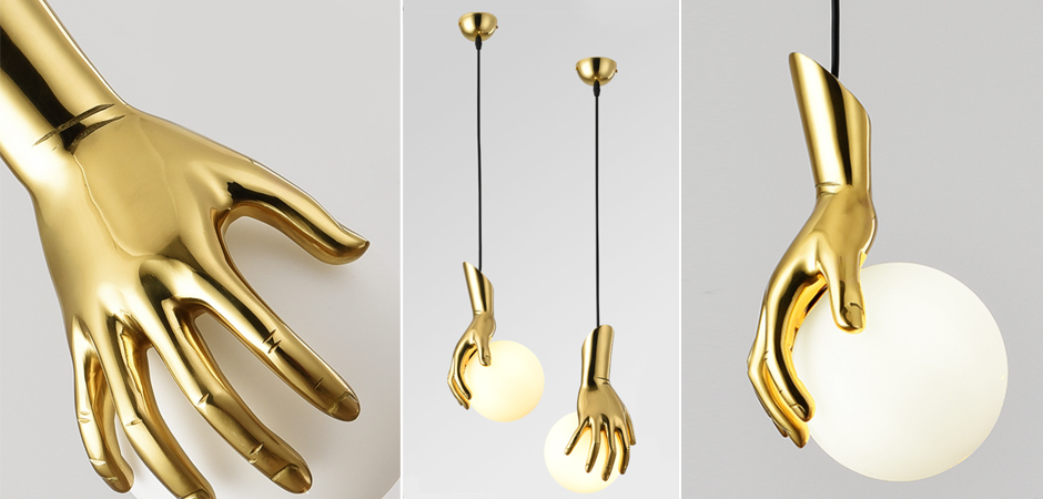Подвесной светильник Золотая рука Gold Hand Pendant lamp Подвесной светильник Золотая рука Gold Hand Pendant lamp - Loft-Concept в Брянске