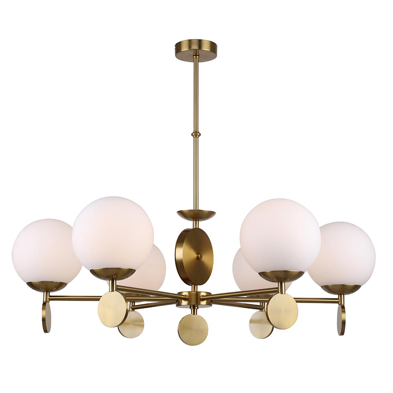 Люстра Kyran Chandelier Bronze 6 Бронза Белый Люстра Kyran Chandelier Bronze 6 Бронза Белый в Брянске | Loft Concept