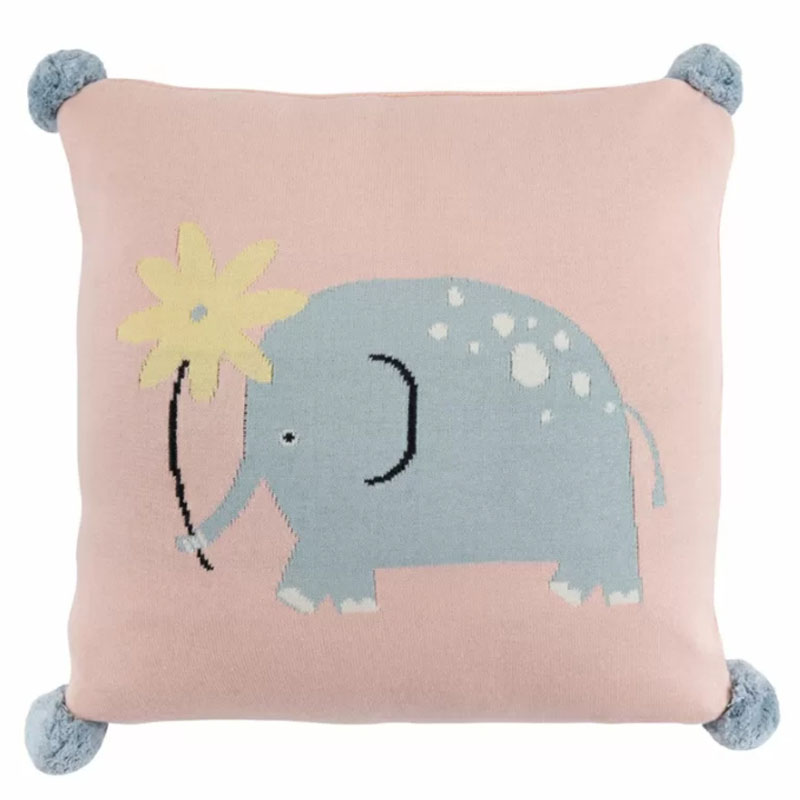 Подушка с помпонами Blue Elephant Мульти Подушка с помпонами Blue Elephant Мульти в Брянске | Loft Concept
