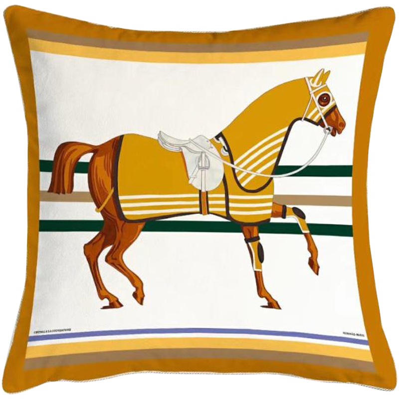Декоративная подушка Hermes Horse 68 Мульти Горчичный Декоративная подушка Hermes Horse 68 Мульти Горчичный в Брянске | Loft Concept
