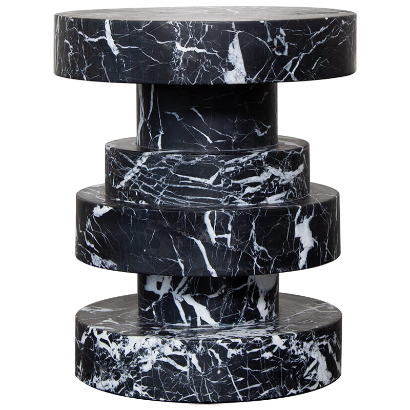 Приставной стол Apollo Stool Nero Marquina дизайн Kelly Wearstler Черно-белый Черный Мрамор Nero Приставной стол Apollo Stool Nero Marquina дизайн Kelly Wearstler Черно-белый Черный Мрамор Nero в Брянске | Loft Concept