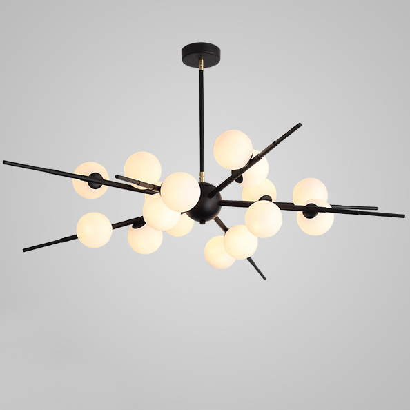Люстра Cherry Bomb 16 balls black Черный Белый Люстра Cherry Bomb 16 balls black Черный Белый в Брянске | Loft Concept