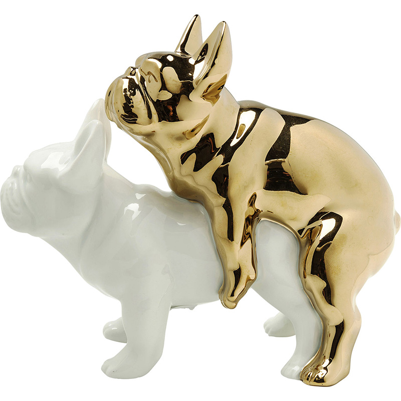 Статуэтка Bulldog Lovers Белый Золотой Статуэтка Bulldog Lovers Белый Золотой в Брянске | Loft Concept