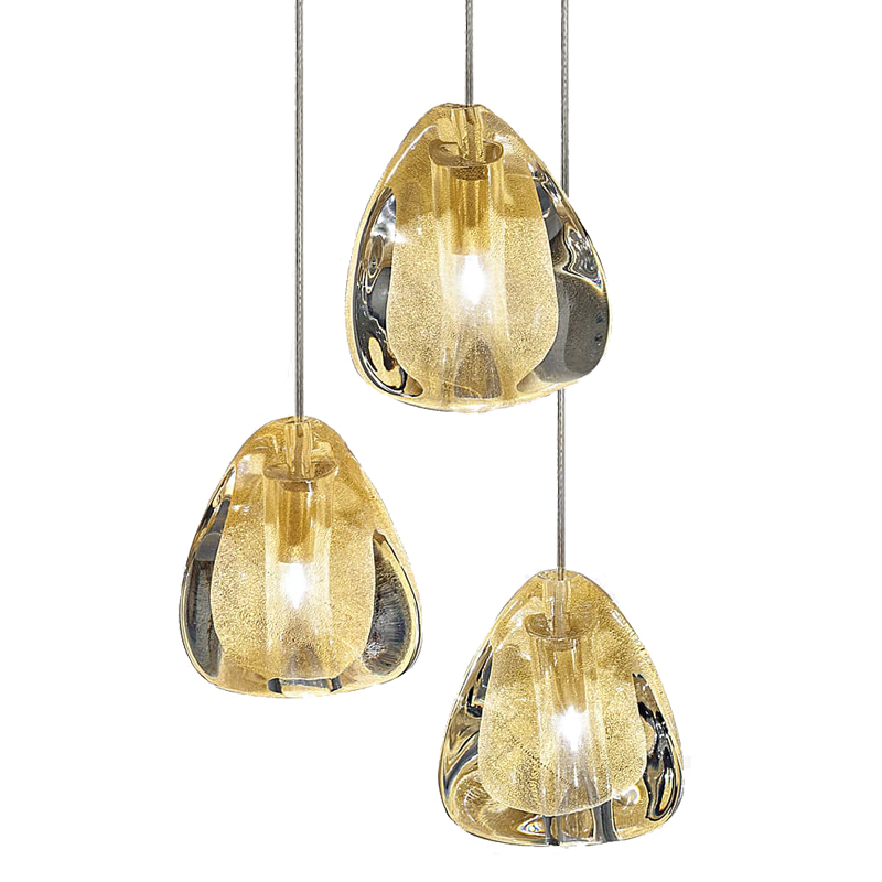 Подвесной светильник Mizu 1 Suspension Lamp Gold Прозрачный Хром Подвесной светильник Mizu 1 Suspension Lamp Gold Прозрачный Хром в Брянске | Loft Concept