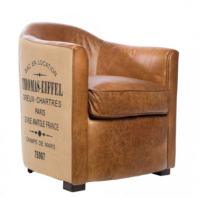 Кресло Tomas-Eiffiel Leather Коричневый Кресло Tomas-Eiffiel Leather Коричневый в Брянске | Loft Concept