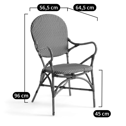 Кресло плетеное из ротанга Ronald Black White Rattan Chair в Брянске
