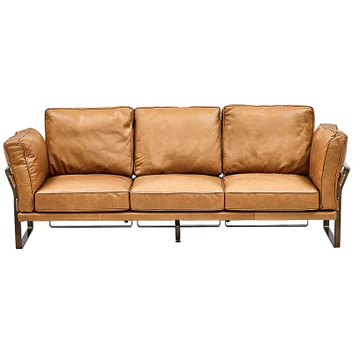 Диван кожаный Didier Beige Leather Sofa Бежевый Диван кожаный Didier Beige Leather Sofa Бежевый в Брянске | Loft Concept