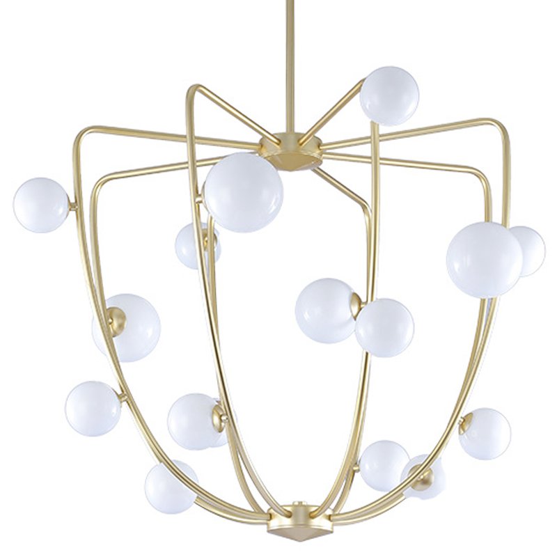 Люстра Cherry Bomb Cage Chandelier CB.36.01 Латунь Прозрачный белый Люстра Cherry Bomb Cage Chandelier CB.36.01 Латунь Прозрачный белый в Брянске | Loft Concept