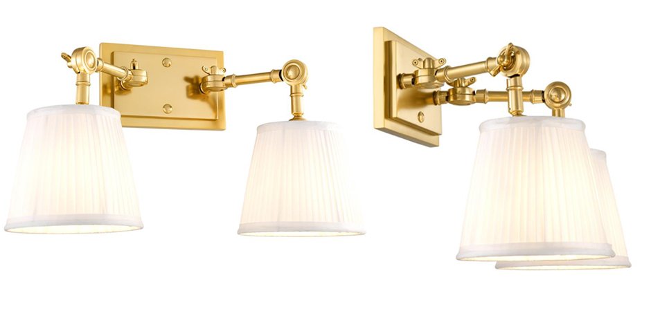 Бра Wall Lamp Wentworth Double Gold+White Бра Wall Lamp Wentworth Double Gold+White - Loft-Concept в Брянске
