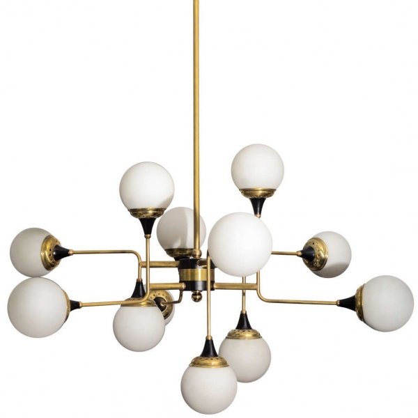 Люстра Ball Valley Random Chandelier Белый Латунь Черный Люстра Ball Valley Random Chandelier Белый Латунь Черный в Брянске | Loft Concept
