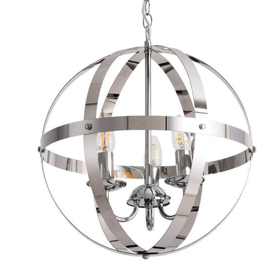Люстра Metal Stripes Ball Хром Люстра Metal Stripes Ball Хром в Брянске | Loft Concept
