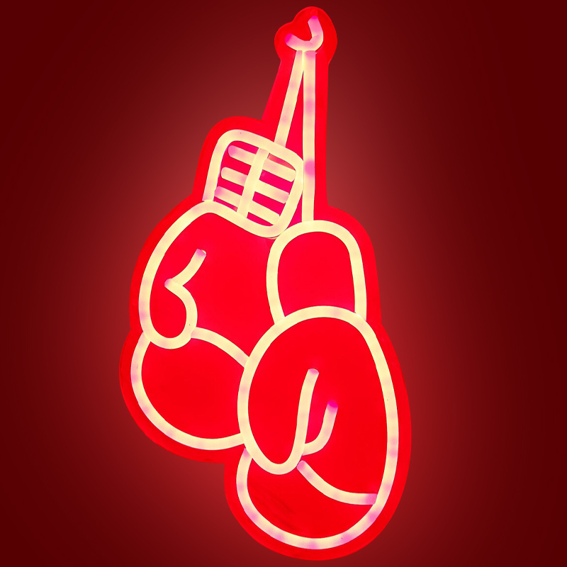 Неоновая настенная лампа Boxing Gloves Neon Wall Lamp Красный в Брянске | Loft Concept 