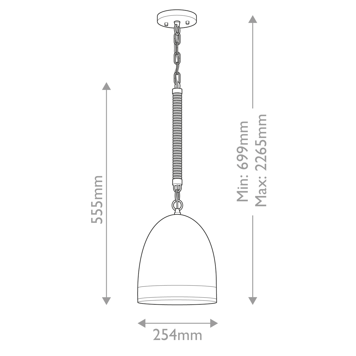 Подвесной светильник белый колоколообразный с декоративной обмоткой из веревки Hinkley в Брянске