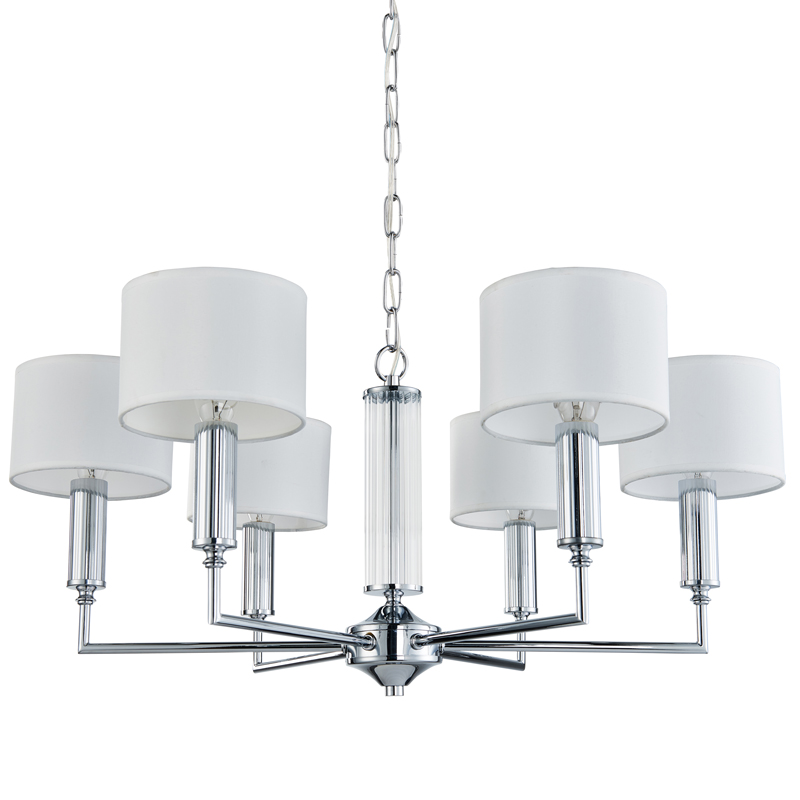 Люстра Laurent Chandelier white 66 Хром Белый Прозрачный Люстра Laurent Chandelier white 66 Хром Белый Прозрачный в Брянске | Loft Concept