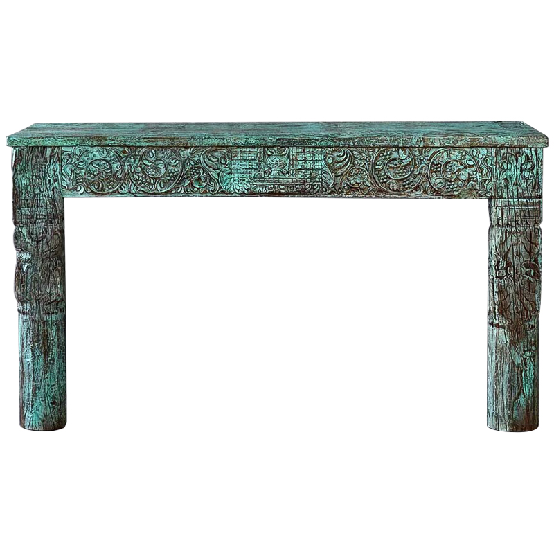 Консоль Aravind Console Бирюзовый Коричневый винтаж Консоль Aravind Console Бирюзовый Коричневый винтаж в Брянске | Loft Concept