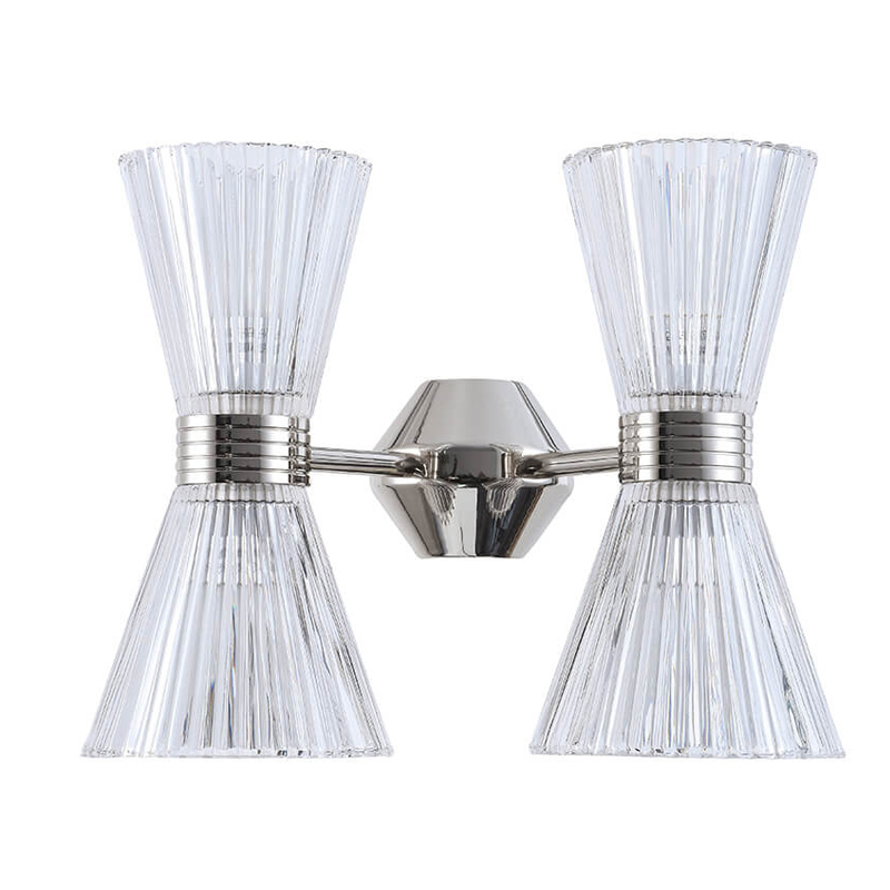 Бра Glass Horn Light matt nickel 4 Никель Сатин Прозрачное Стекло Бра Glass Horn Light matt nickel 4 Никель Сатин Прозрачное Стекло в Брянске | Loft Concept