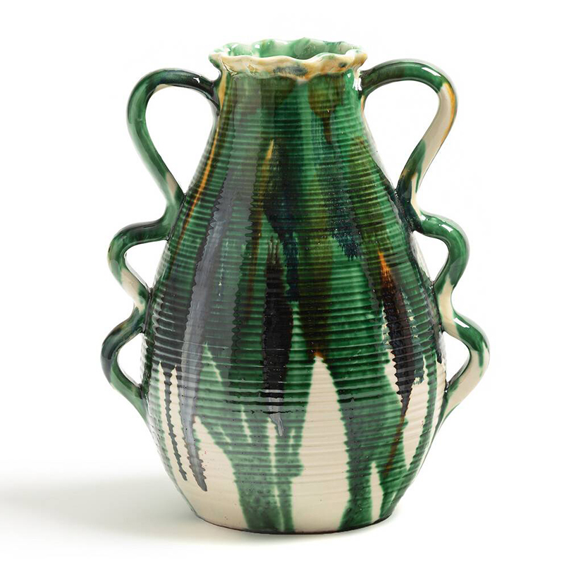 Ваза Faience Vase II Белый Зеленый Желтый Синий Ваза Faience Vase II Белый Зеленый Желтый Синий в Брянске | Loft Concept