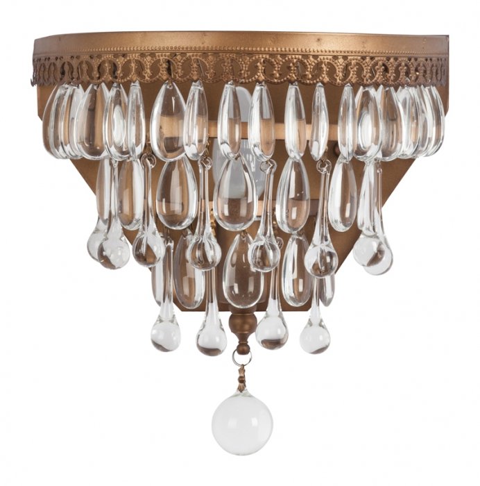 Бра Clarissa Glass Drop Sconce Бронза Бра Clarissa Glass Drop Sconce Бронза в Брянске | Loft Concept