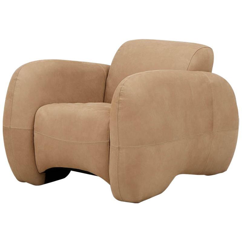 Кресло Bruno Cozy Leather Armchair Песочный Кресло Bruno Cozy Leather Armchair Песочный в Брянске | Loft Concept