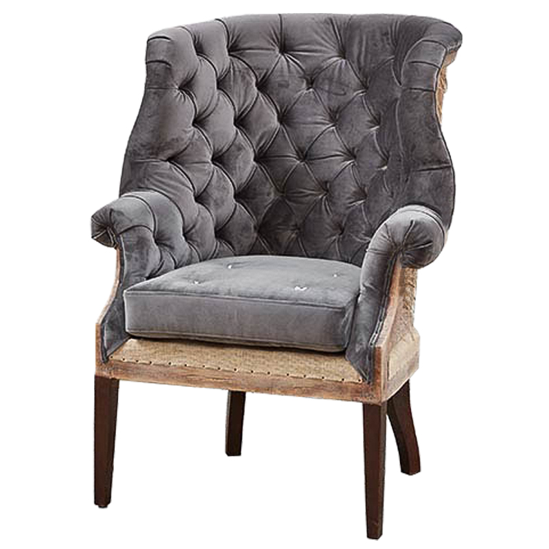 Кресло Gamilton Armchair Gray Серый Коричневый Кресло Gamilton Armchair Gray Серый Коричневый в Брянске | Loft Concept