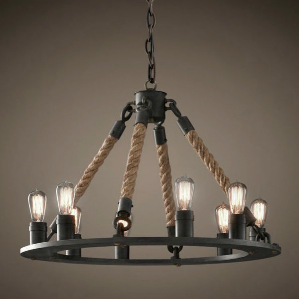 Люстра Loft Old Castle Rope Chandelier Черный в Брянске | Loft Concept 
